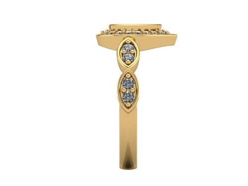 9ct Yellow Gold Ashes and Cubic Zirconium Memorial Ring