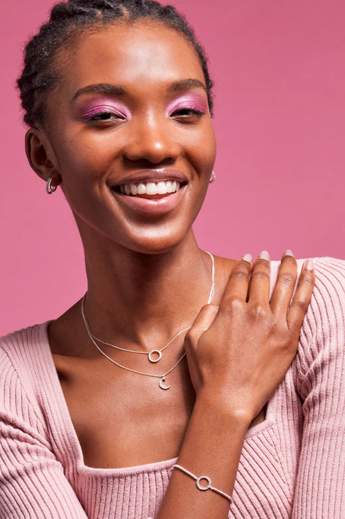 Estella Bartlett "Love" Louise CZ Circle Bracelet