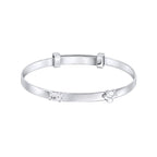 D for Diamond Sterling Silver Expanding Baby Bangle