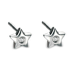 D for Diamond Star Stud Earrings with Diamond