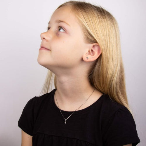 D for Diamond Star Stud Earrings with Diamond