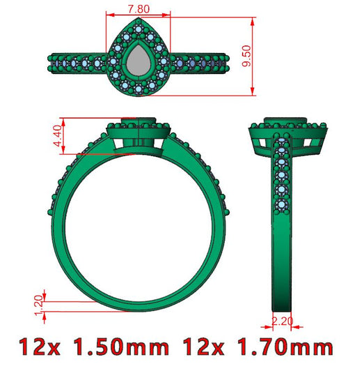 Sterling Silver Ashes and Cubic Zirconium Memorial Ring