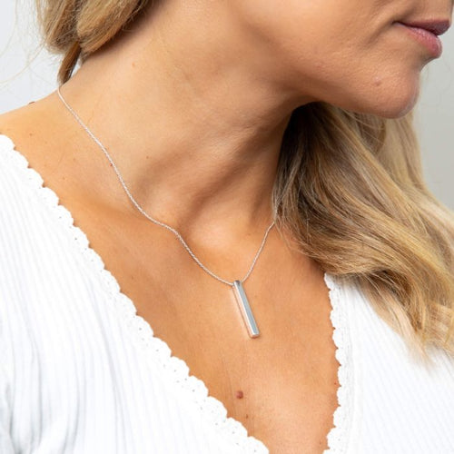 Sterling Silver Vertical Bar Necklace