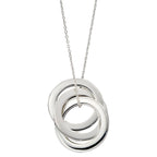 Sterling Silver Engravable Triple Interlinked Circles Necklace