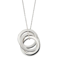 Sterling Silver Engravable Triple Interlinked Circles Necklace