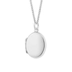 Silver Oval Engravable Locket Necklace