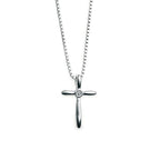 D for Diamond Round Profile Cross Pendant with Diamond