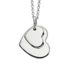 Silver Double heart Engravable Pendant