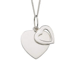 Silver Double Heart Engravable Pendant
