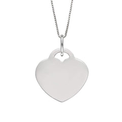 Silver Heart Engravable Necklace