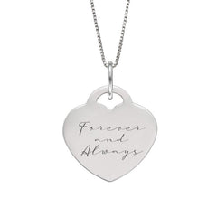 Silver Heart Engravable Necklace