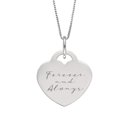 Silver Heart Engravable Necklace