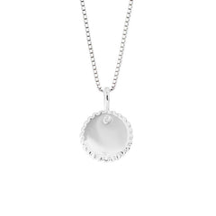 Silver Engravable Diamond Necklace