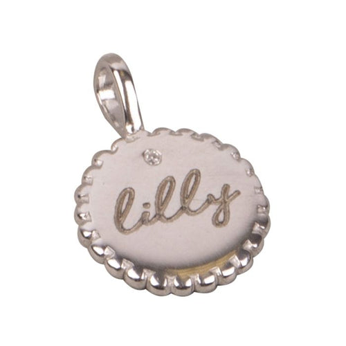 Silver Engravable Diamond Necklace