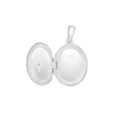 Silver Oval Engravable Locket Necklace