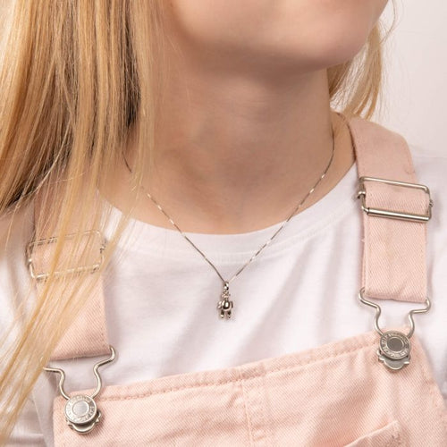 D for Diamond Teddy Bear Pendant with Diamond