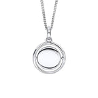 D for Diamond Round Spinner Pendant with Diamond