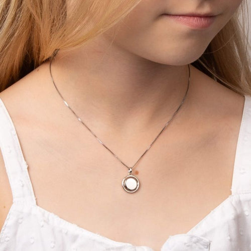 D for Diamond Round Spinner Pendant with Diamond