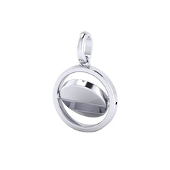 D for Diamond Round Spinner Pendant with Diamond