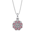 D for Diamond Pink Spinning Flower Necklace