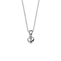 D for Diamond Heart Pendant with Diamond