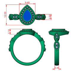 9ct White Gold Ashes and Cubic Zirconium Memorial Ring