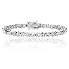 Silver & Co Sterling Silver Cubic Zirconium Tennis Style Bracelet