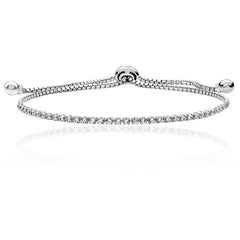 Silver & Co Sterling Silver Cubic Zirconium Tennis Style Bracelet