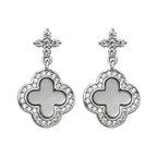 Silver & Co London Sterling Silver Mother Of Pearl Clover Earrings