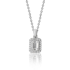 Silver & Co London Heart Cluster Cubic Zirconium Necklace