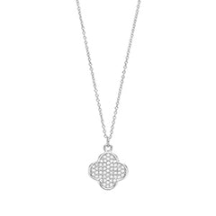 Silver & Co London Cubic Zirconium Clover Necklace
