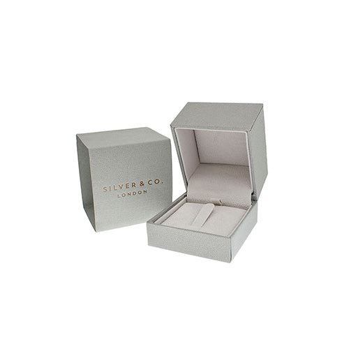 Silver & Co London Sterling Sterling Silver Claw Set Halo Style Pear Shape Cubic Zirconium Ring