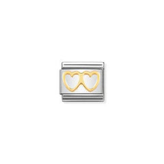 Nomination Gold Double Heart Charm