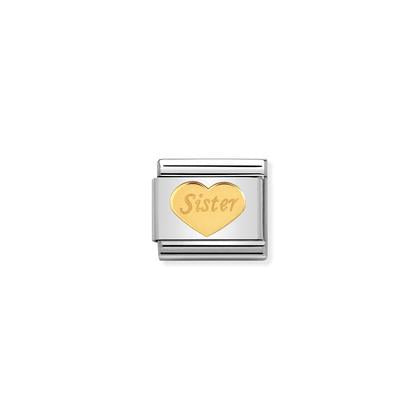 Nomination Composable Link with Gold Sister Heart Charm