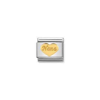Nomination Composable Link Heart and Nana in Gold Charm