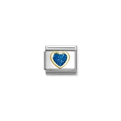 Nomination Blue Glitter Heart Charm