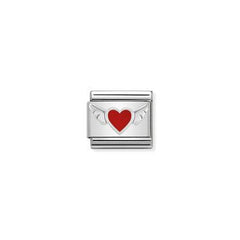 Nomination Heart with Wings in Enamel Charm