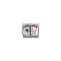 Nomination Baby Feet, Light Pink Heart Charm