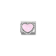 Nomination Pastel Pink Heart, beaded setting Charm