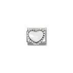 Nomination White Heart, beaded setting Charm