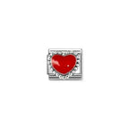 Nomination Red Heart, beaded setting Charm
