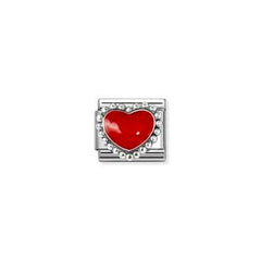 Nomination Red Heart, beaded setting Charm