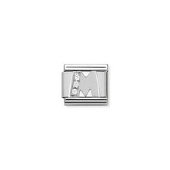 Nomination Letter Charms in Stainless Steel And Cubic Zirconium
