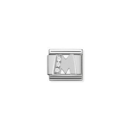 Nomination Letter Charms in Stainless Steel And Cubic Zirconium