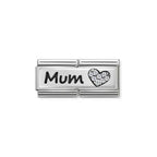 Nomination Composable Double Link Mum and Heart with Stones Charm