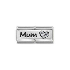 Nomination Composable Double Link Mum and Heart with Stones Charm