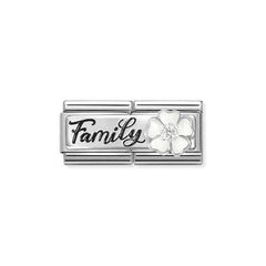 Nomination Composable Double Link Family White Flower Charm