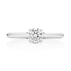 Platinum 0.50ct Certified Brilliant Cut Lab Grown Diamond Engagement Ring