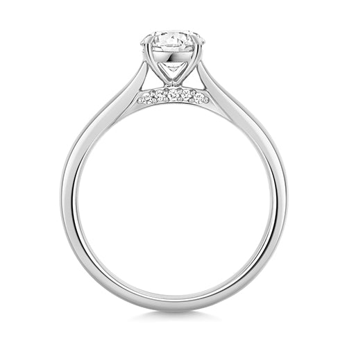 Platinum 0.75ct Certified Brilliant Cut Lab Grown Diamond Engagement Ring