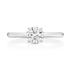 Platinum 0.75ct Certified Brilliant Cut Lab Grown Diamond Engagement Ring